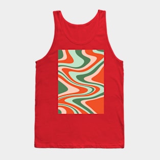 Groovy retro swirls with strawberry color palette Tank Top